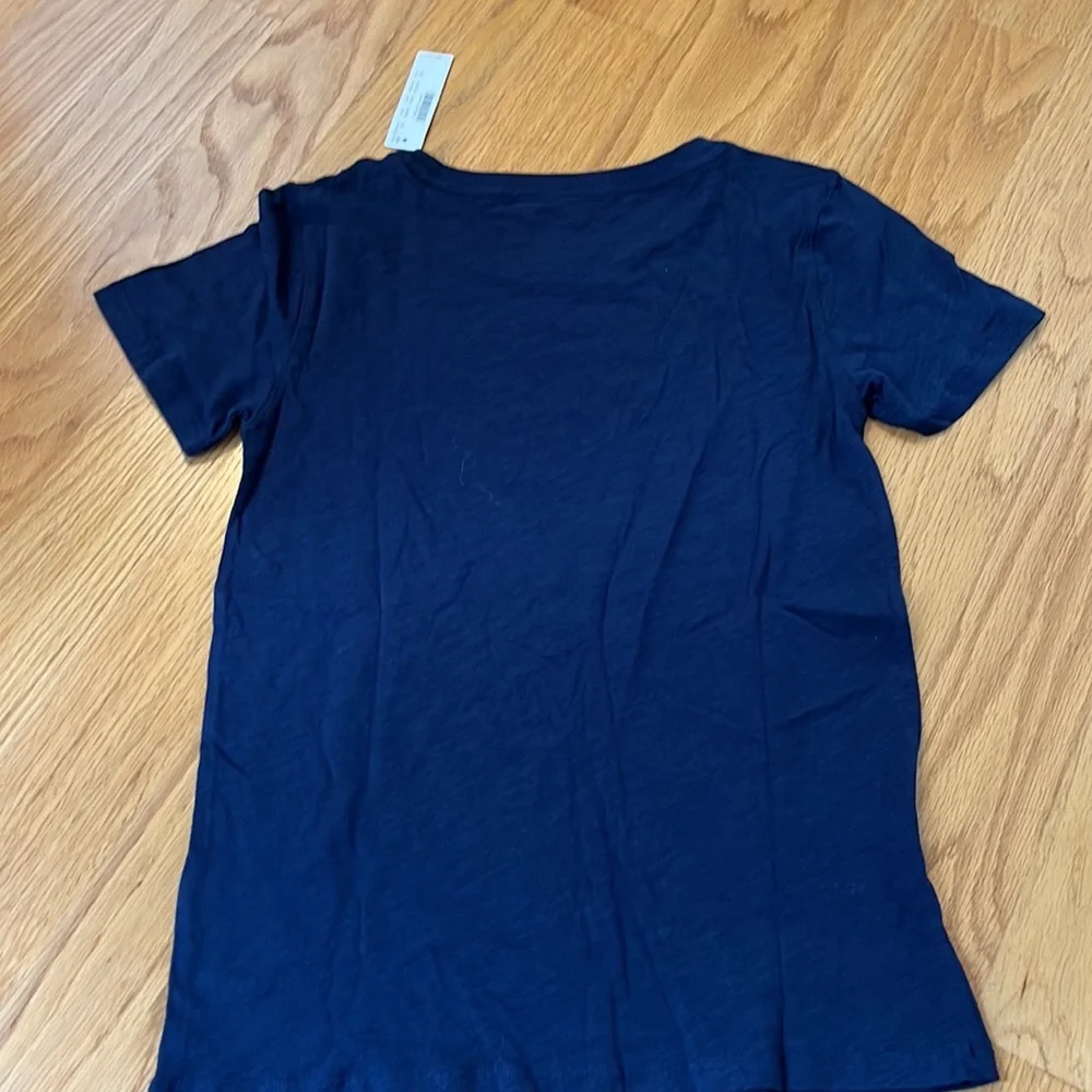Jcrew Apres ski graphic navy blue T-shirt extra small NWT AE974